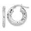 Sterling Silver Rhodium-plated 2x18mm D/C Knife-edge Tube Hoop Earrings