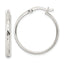Sterling Silver Polished and Diamond-cut Circle Hoop Earrings