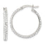 Sterling Silver CZ Round Hoop Earrings