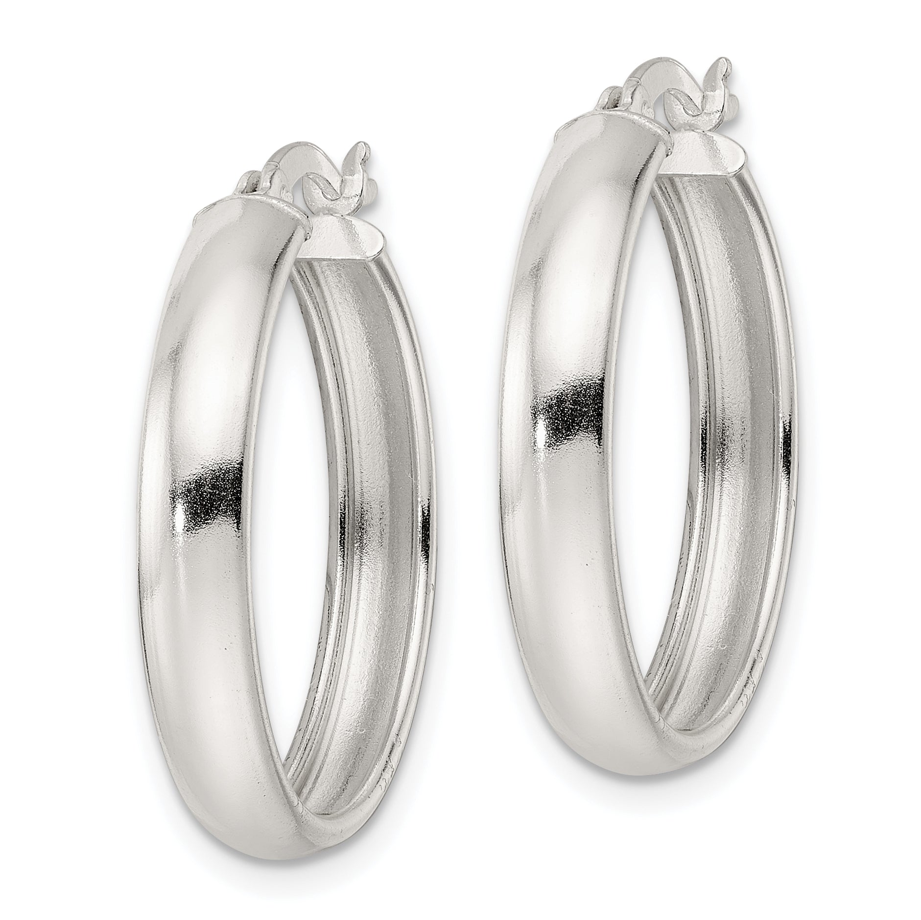 Sterling Silver Polished Hoop Earrings Secondary image