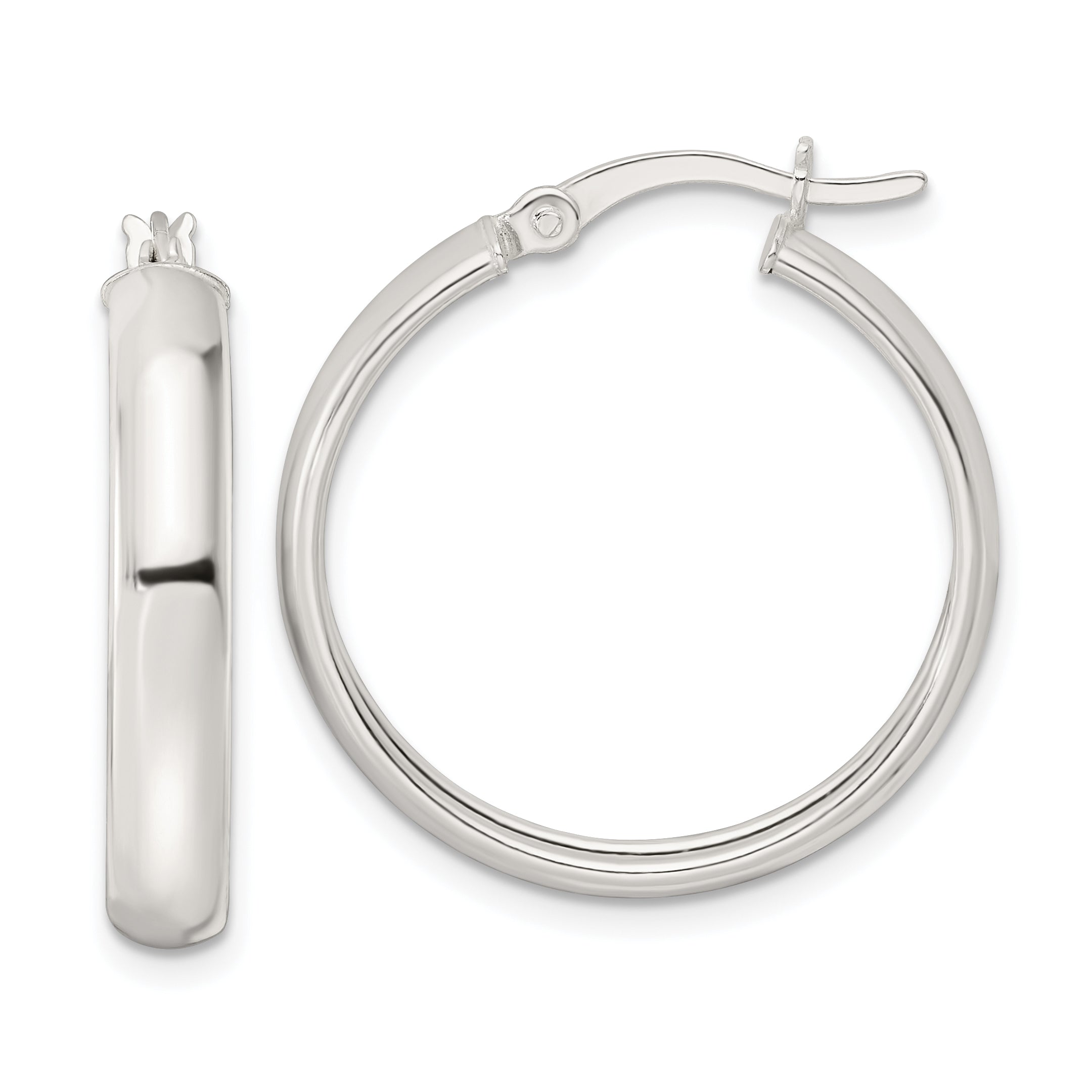 Sterling Silver Polished Hoop Earrings Main image