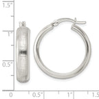 Sterling Silver Polished Greek Key Circle Hoop Earrings
