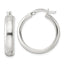 Sterling Silver Polished Greek Key Circle Hoop Earrings