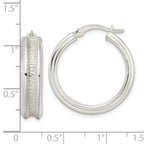 Sterling Silver Polished and Textured Circle Hoop Earrings