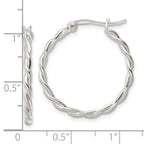 Sterling Silver Polished Twisted Hoop Earrings
