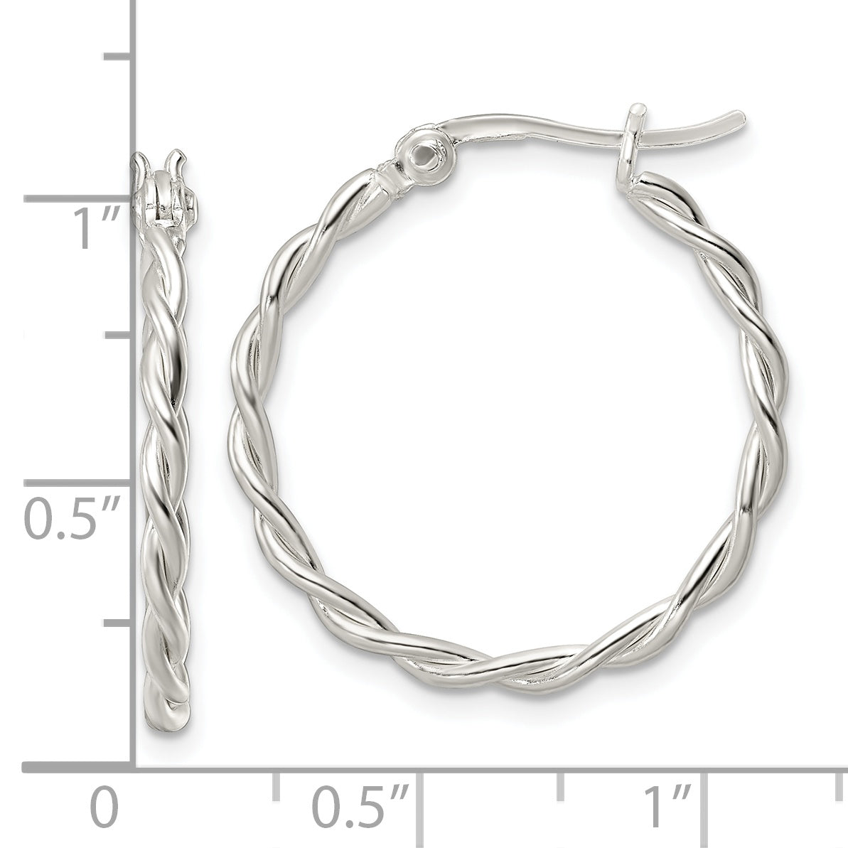 Sterling Silver Polished Twisted Hoop Earrings