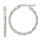 Sterling Silver Polished Twisted Hoop Earrings