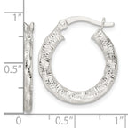 Sterling Silver Polished and Textured Twisted Hoop Earrings