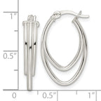 Sterling Silver Polished Triple Oval Hoop Earrings
