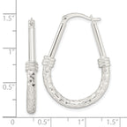 Sterling Silver Polished Fancy Oval Hoop Earrings
