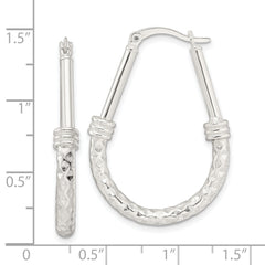 Sterling Silver Polished Fancy Oval Hoop Earrings