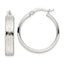 Sterling Silver Polished Geometric Design 5.25mm Round Hoop Earrings