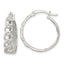 Sterling Silver Polished Fabric Glitter Hoop & Links Round Hoop Earrings