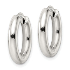 Sterling Silver Polished Hinged Circle Hoop Earrings