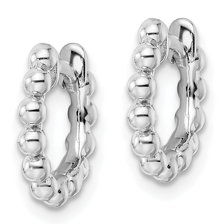 Sterling Silver RH Beaded Hoop Earrings Secondary image