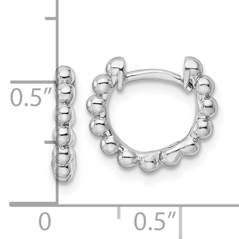 Sterling Silver RH Beaded Hoop Earrings