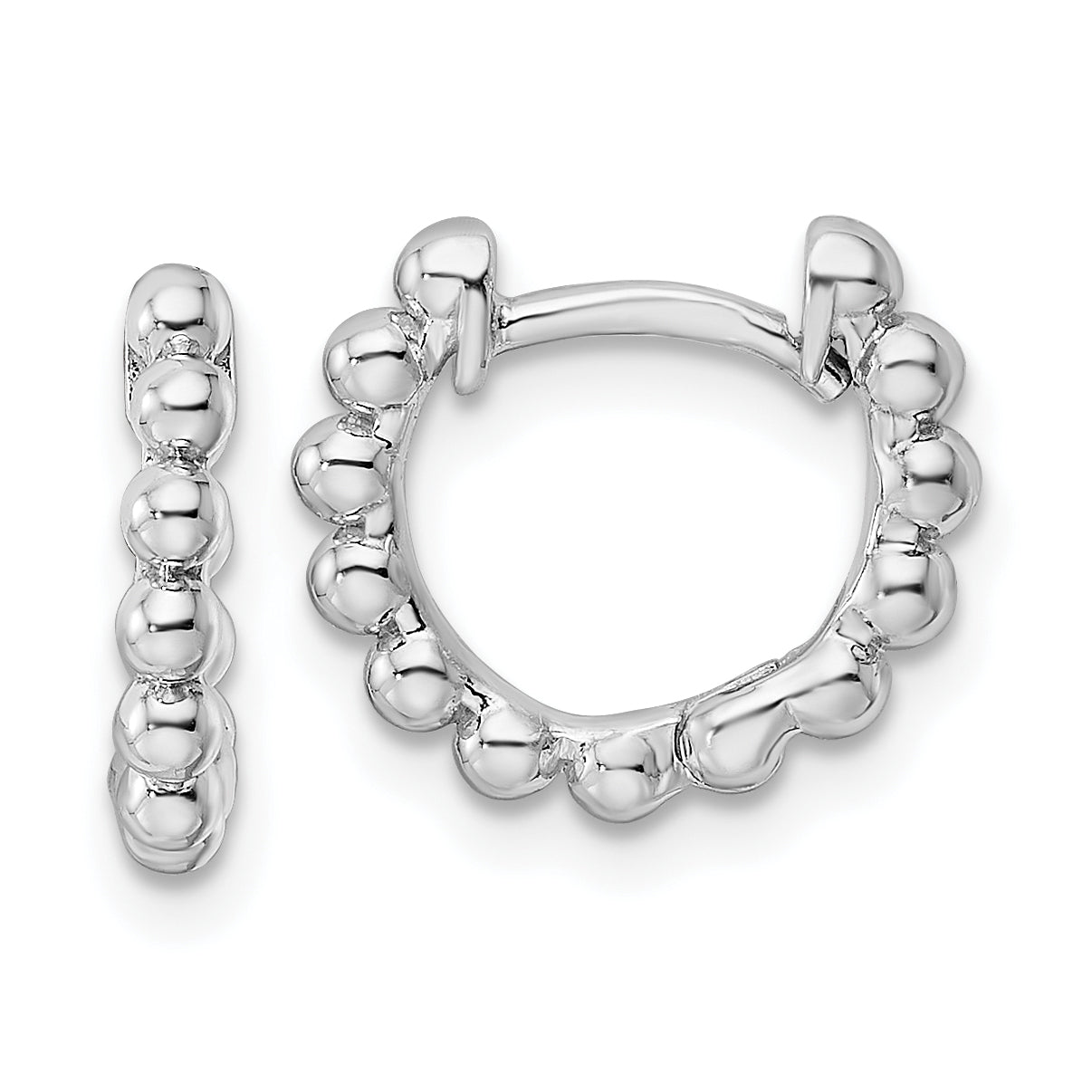 Sterling Silver RH Beaded Hoop Earrings Main image