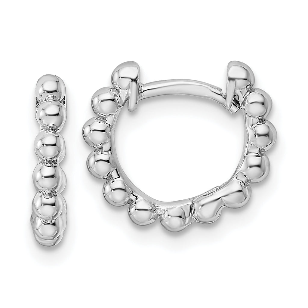 Sterling Silver RH Beaded Hoop Earrings