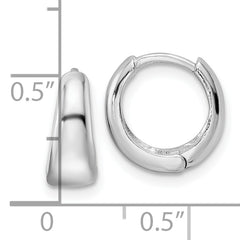 Sterling Silver Rhodium-plated Polished Hinged Hoop Earrings