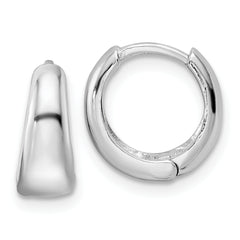 Sterling Silver Rhodium-plated Polished Hinged Hoop Earrings