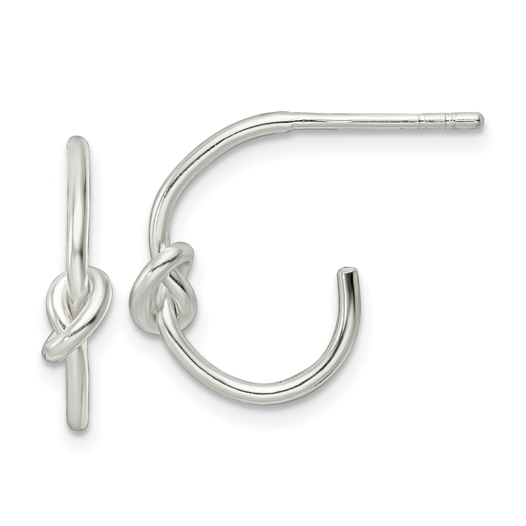 Sterling Silver Polished Knotted Hoop Earrings Main image