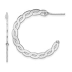 Sterling Silver Rhod. Polish Flat Twisted Lrg Circle Post Earrings
