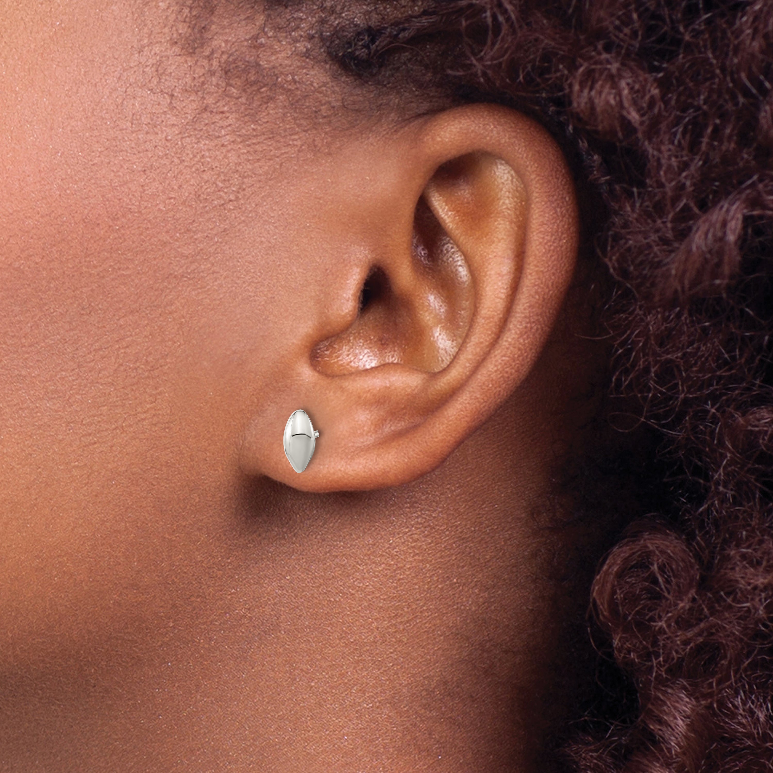 Sterling Silver Polished Puffed Bead Post Earrings