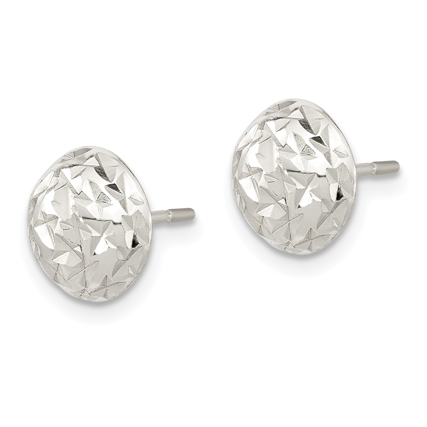 Sterling Silver Polished D/C Textured Post Earrings Secondary image