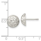 Sterling Silver Polished D/C Textured Post Earrings
