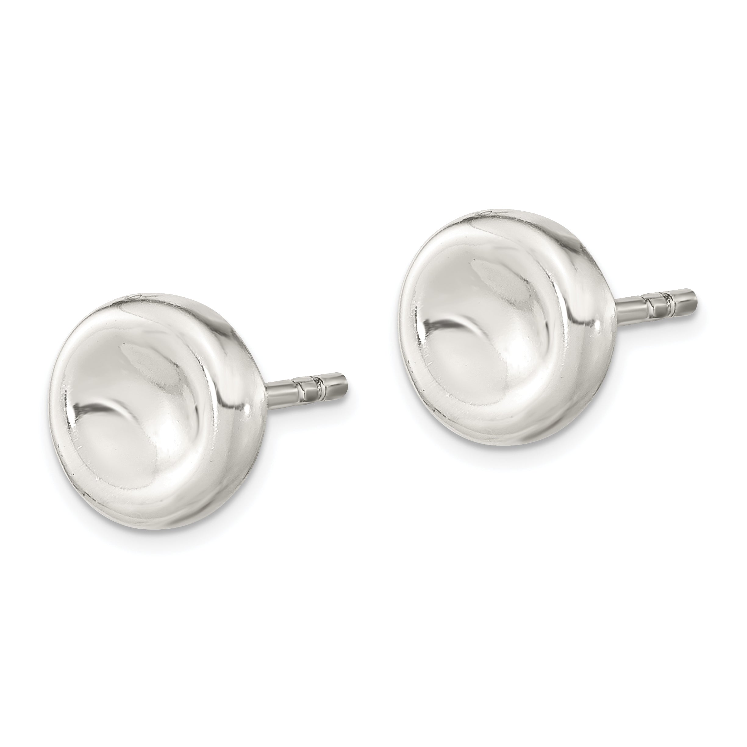Sterling Silver Polished Puffed Circle Post Earrings Secondary image