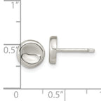 Sterling Silver Polished Puffed Circle Post Earrings