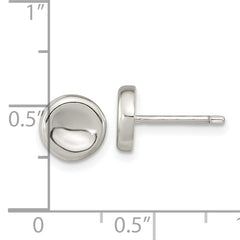 Sterling Silver Polished Puffed Circle Post Earrings