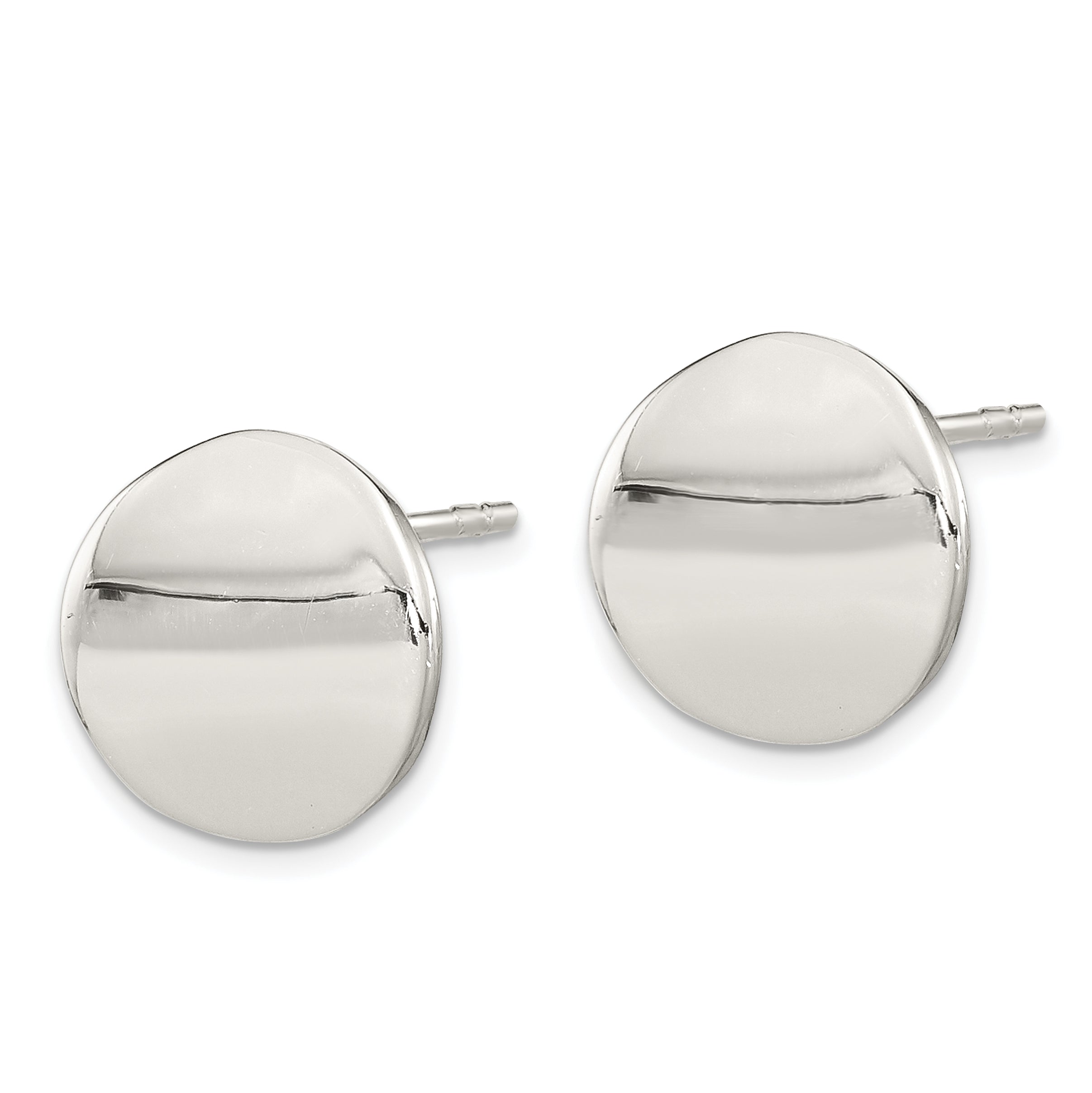 Sterling Silver Polished Flat Circle Post Earrings Secondary image