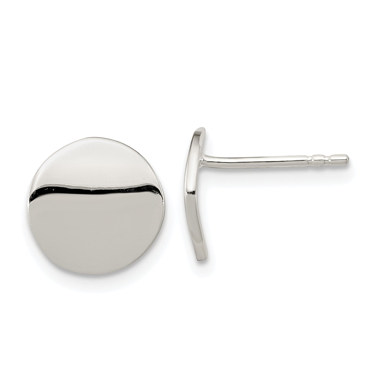 Sterling Silver Polished Flat Circle Post Earrings