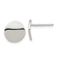 Sterling Silver Polished Flat Circle Post Earrings