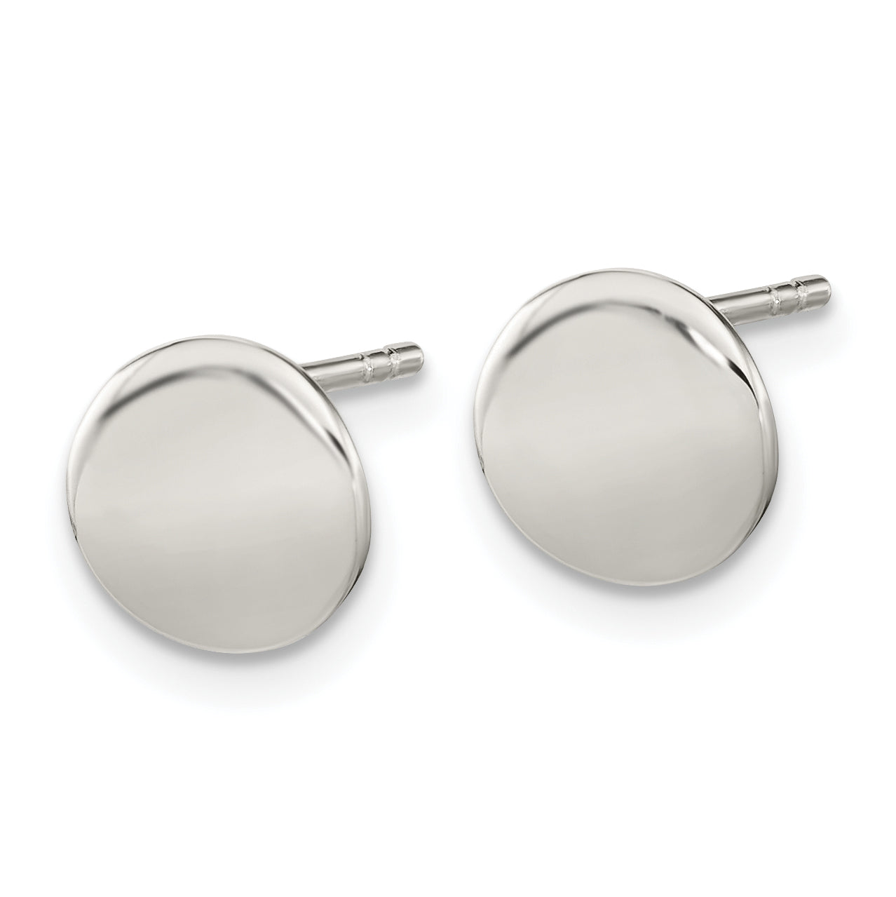 Sterling Silver Polished Flat Circle Post Earrings Secondary image