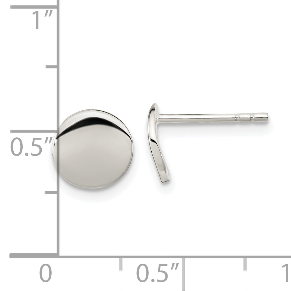 Sterling Silver Polished Flat Circle Post Earrings