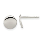 Sterling Silver Polished Flat Circle Post Earrings