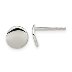 Sterling Silver Polished Flat Circle Post Earrings