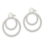 Sterling Silver w/2 Circle Jackets Button Post Earrings