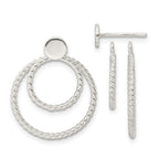 Sterling Silver w/2 Circle Jackets Button Post Earrings