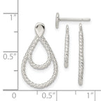 Sterling Silver w/2 Teardrop Jackets Button Post Earrings