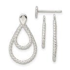 Sterling Silver w/2 Teardrop Jackets Button Post Earrings
