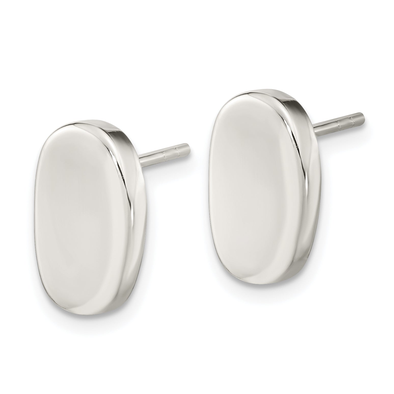 Sterling Silver Polished Oval Post Earrings Secondary image