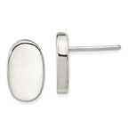 Sterling Silver Polished Oval Post Earrings