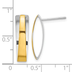 Sterling Silver Rhodium-plated Gold-plated Polished Post Dangle Earrings