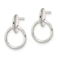 Sterling Silver Circle Dangle Post Earrings