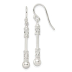 Sterling Silver Polished Fancy Beaded Dangle Earrings