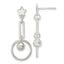 Sterling Silver Polished Star and Circle Post Dangle Earrings