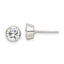 Sterling Silver Polished 6mm Round CZ Bezel Set Stud Earrings